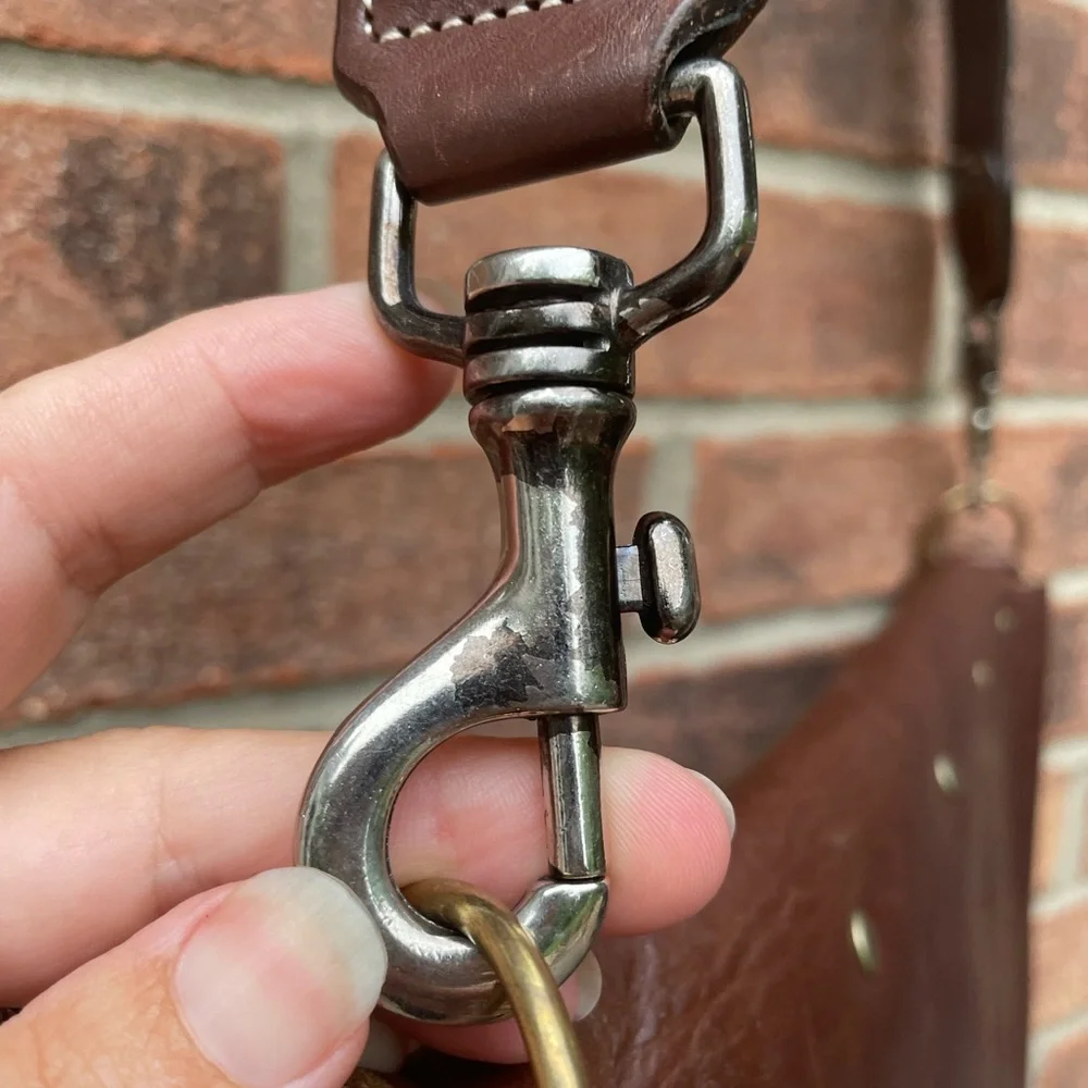 Unique handmade vintage Large leather tote/ crossbody bag - Picture 8 of 16